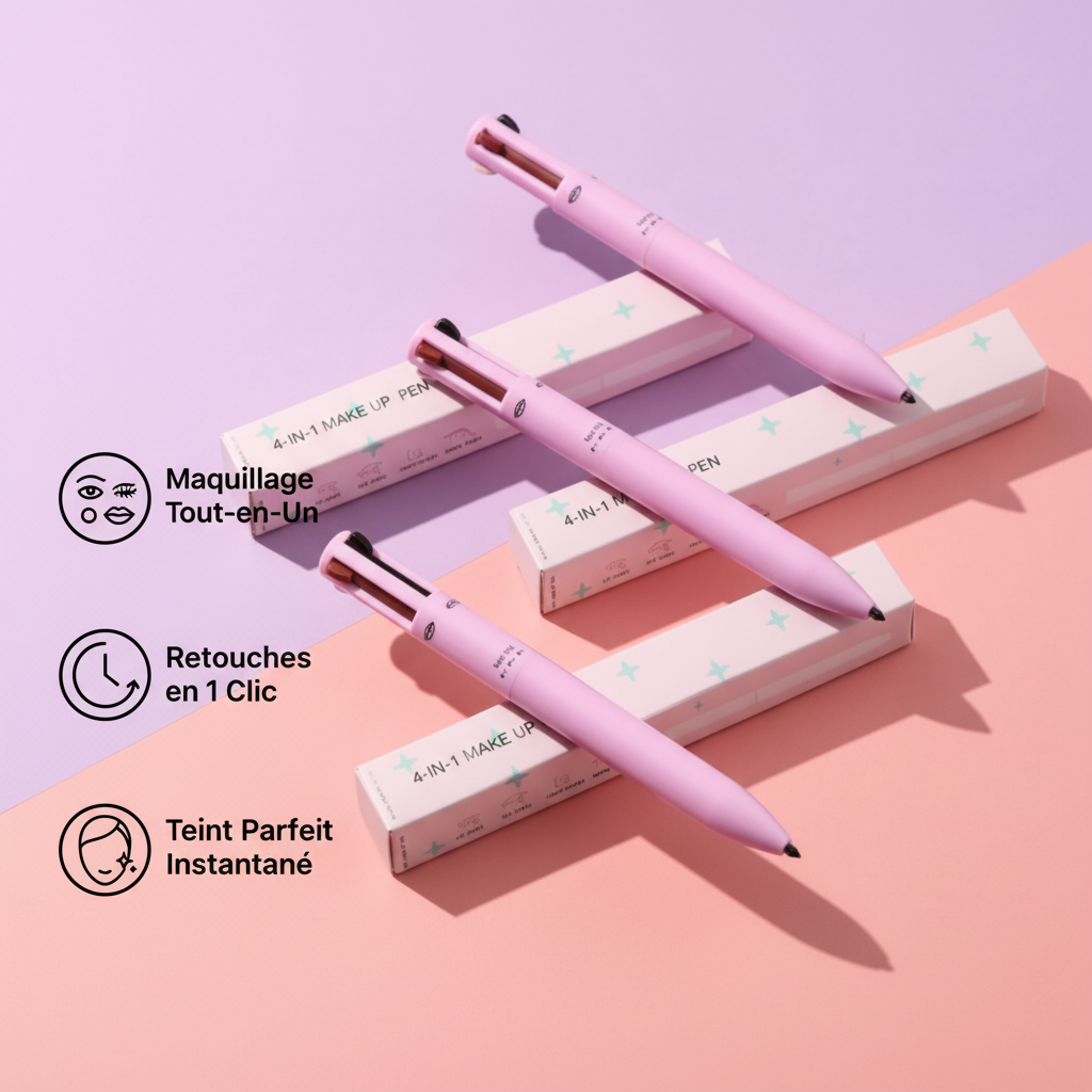 Stylo Beauté 4-en-1 : Votre Trousse de Maquillage Complète en un Clic